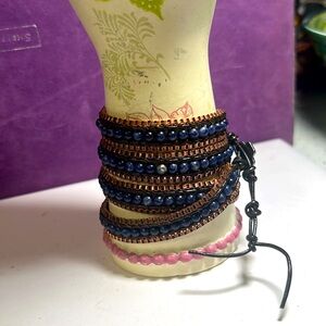 Copper & Lapis Sassparilla Wrap Bracelet
